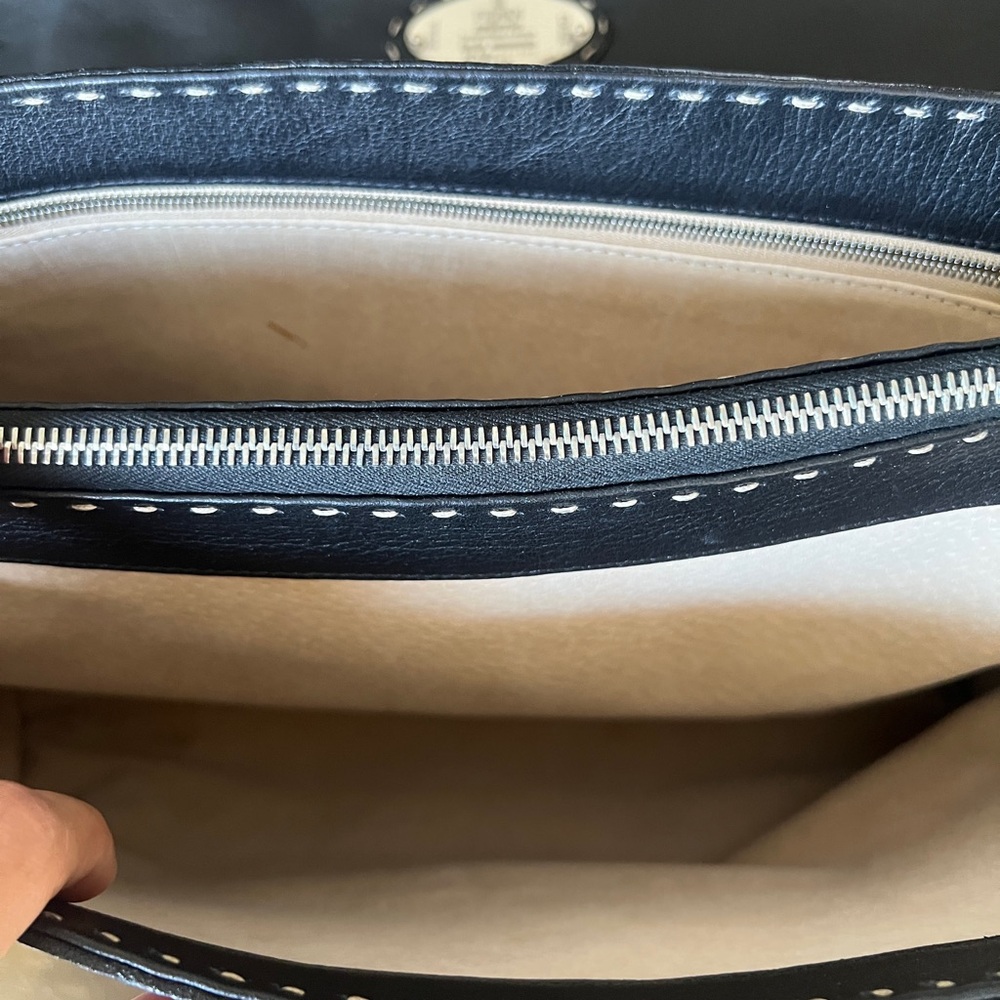 FENDI Black Leather Briefcase with Stitch Detail - Picture 8 of 13
